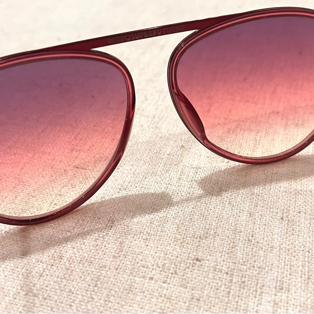 Retrosuperfuture Pink Gradient Aviator Sunglasses - image 5